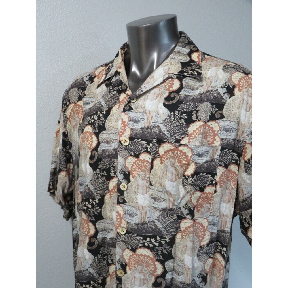 Mens Vintage NOVIN Hawaiian Rayon Shirt Short Sleeve Button Front Size XL Floral - Picture 5 of 9
